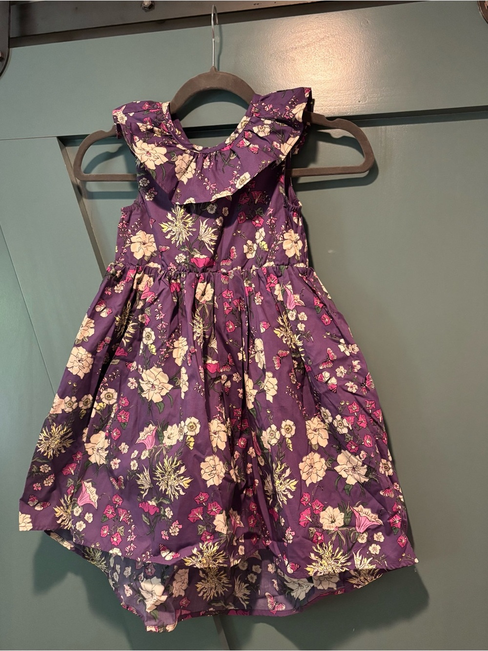Girl’s Tea Collection Purple Floral Dress with Cream & Pink Accents - NWT
